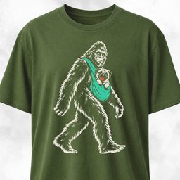 Sasquatch Carrying A Pug T Shirt Gift For Dog Lover