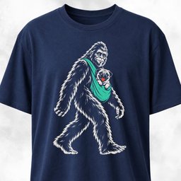 Sasquatch Carrying A Pug T Shirt Gift For Dog Lover