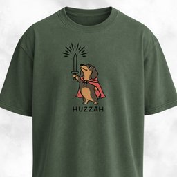 Huzzah Doxie With Sword T Shirt Gift For Dog Lover