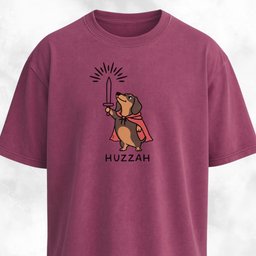 Huzzah Doxie With Sword T Shirt Gift For Dog Lover