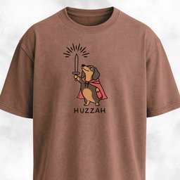 Huzzah Doxie With Sword T Shirt Gift For Dog Lover