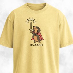 Huzzah Doxie With Sword T Shirt Gift For Dog Lover