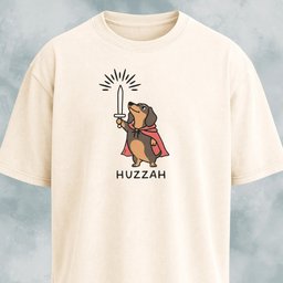 Huzzah Doxie With Sword T Shirt Gift For Dog Lover