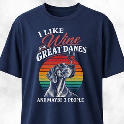I Like Wine And Great Danes T Shirt Gift For Dog Lover