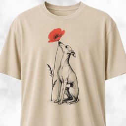 Italian Greyhound Smelling Poppy T Shirt Gift For Dog Lover