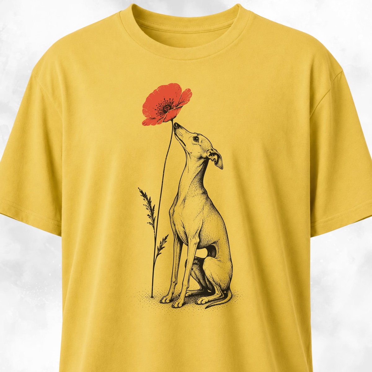 Italian Greyhound Smelling Poppy T Shirt Gift For Dog Lover