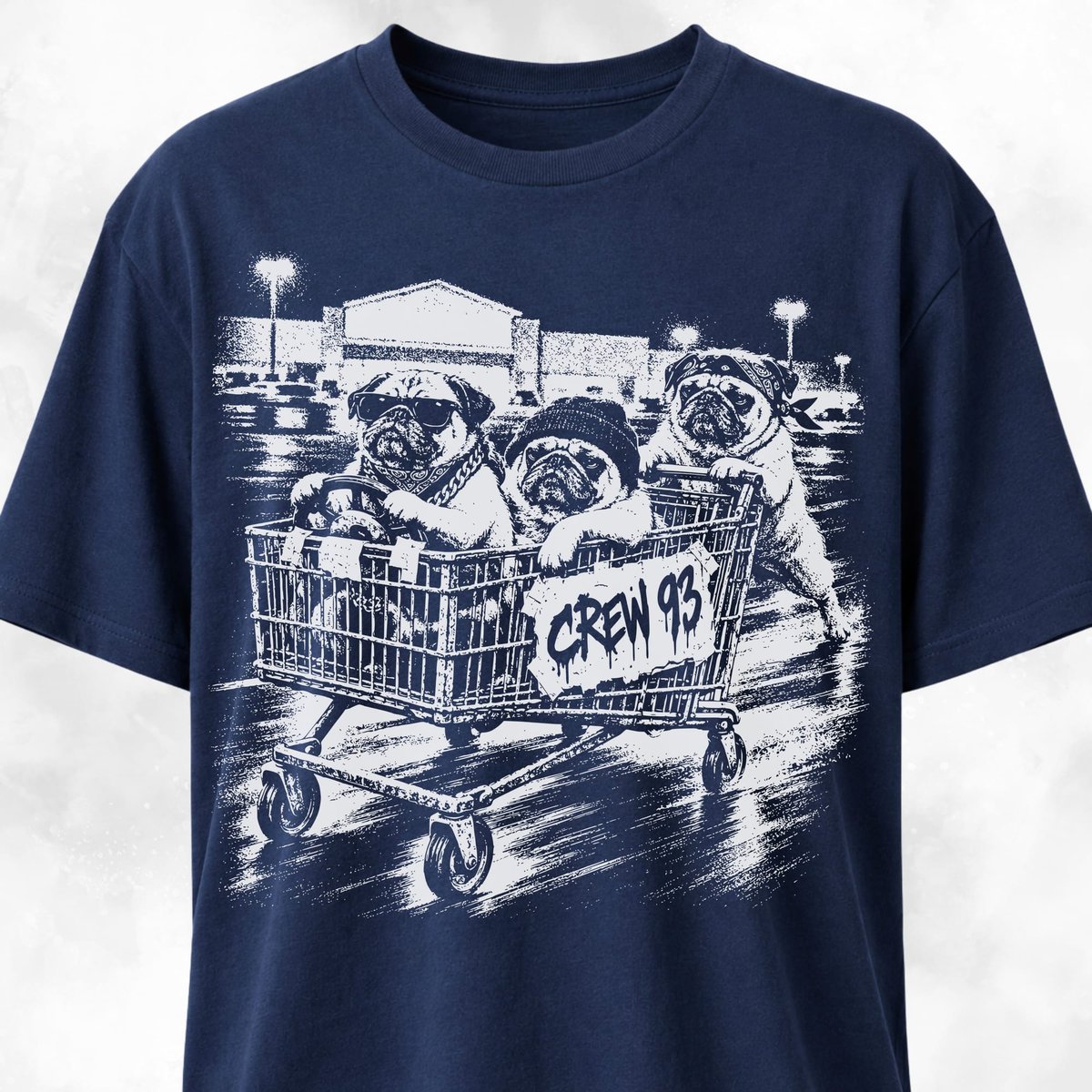 Pugs Gang Shopping Cart T Shirt Gift For Dog Lover