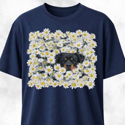 Rottweiler In A Daisies Field T Shirt Gift For Dog Lover