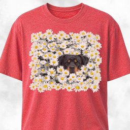 Rottweiler In A Daisies Field T Shirt Gift For Dog Lover