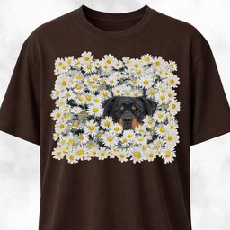 Rottweiler In A Daisies Field T Shirt Gift For Dog Lover