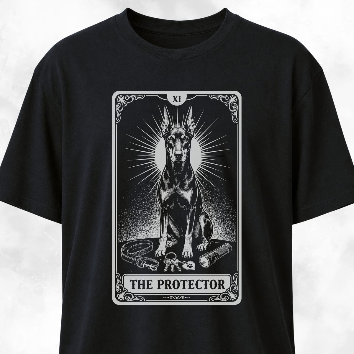 The Protector Tarot Card Doberman T Shirt Gift For Dog Lover