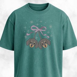 Kawaii Doxie Cherries With A Bow T Shirt Gift For Dog Lover