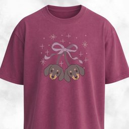 Kawaii Doxie Cherries With A Bow T Shirt Gift For Dog Lover