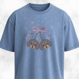 Kawaii Doxie Cherries With A Bow T Shirt Gift For Dog Lover