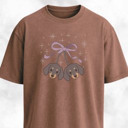 Kawaii Doxie Cherries With A Bow T Shirt Gift For Dog Lover