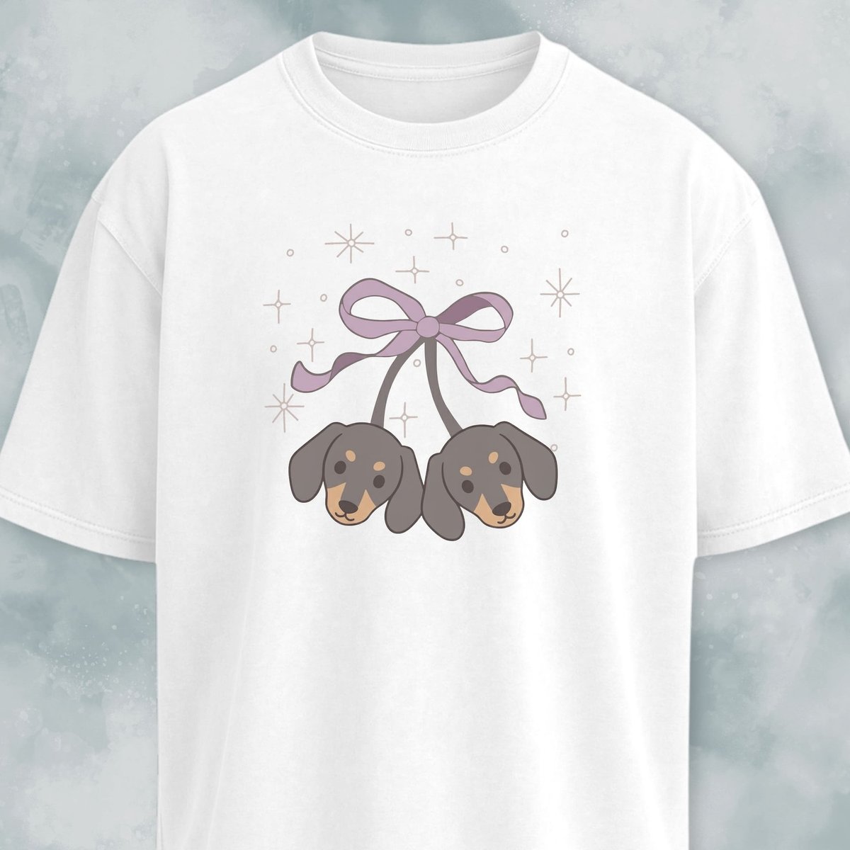 Kawaii Doxie Cherries With A Bow T Shirt Gift For Dog Lover