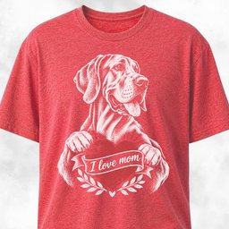 I Love Mom Chest Tattoo Great Dane T Shirt Gift For Mom