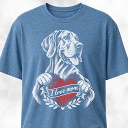 I Love Mom Chest Tattoo Great Dane T Shirt Gift For Mom
