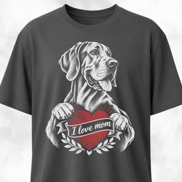 I Love Mom Chest Tattoo Great Dane T Shirt Gift For Mom