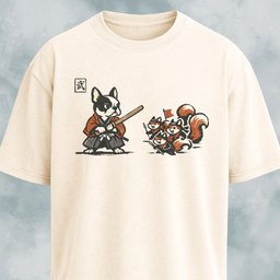 Samurai Frenchie Fighting Squirrels T Shirt Gift For Dog Lover
