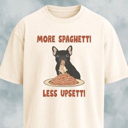 More Spaghetti Less Upsetti Frenchie T Shirt Gift For Dog Lover