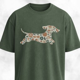 Jumping Floral Doxie T Shirt Gift For Dog Lover