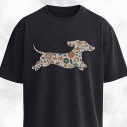 Jumping Floral Doxie T Shirt Gift For Dog Lover