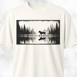 Pitbull Reflection On A Lake T Shirt Gift For Dog Lover