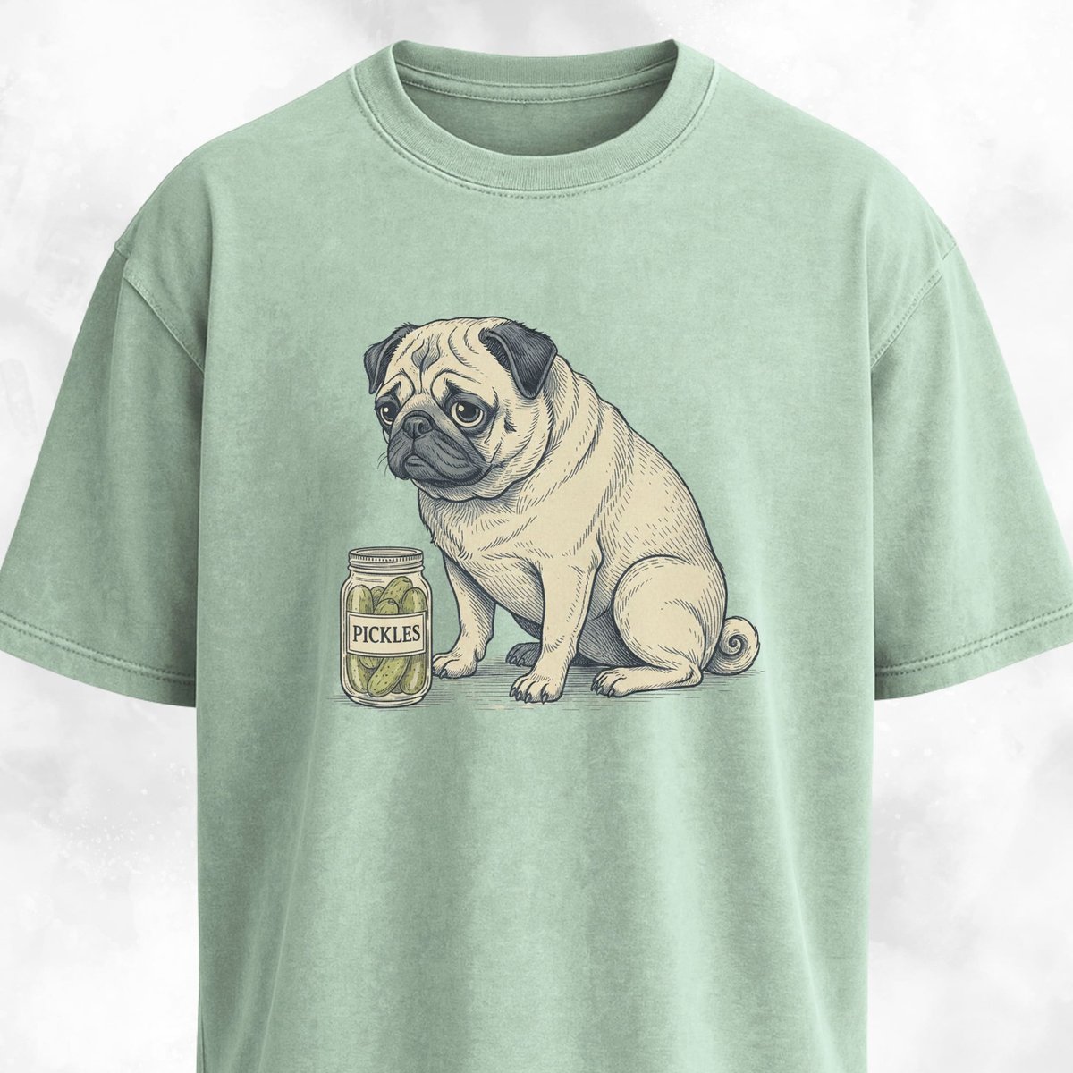 Pug With Pickles T Shirt Gift For Dog Lover