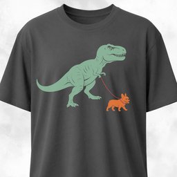 T Rex Walking A Frenchie T Shirt Gift For Dinosaur Lover
