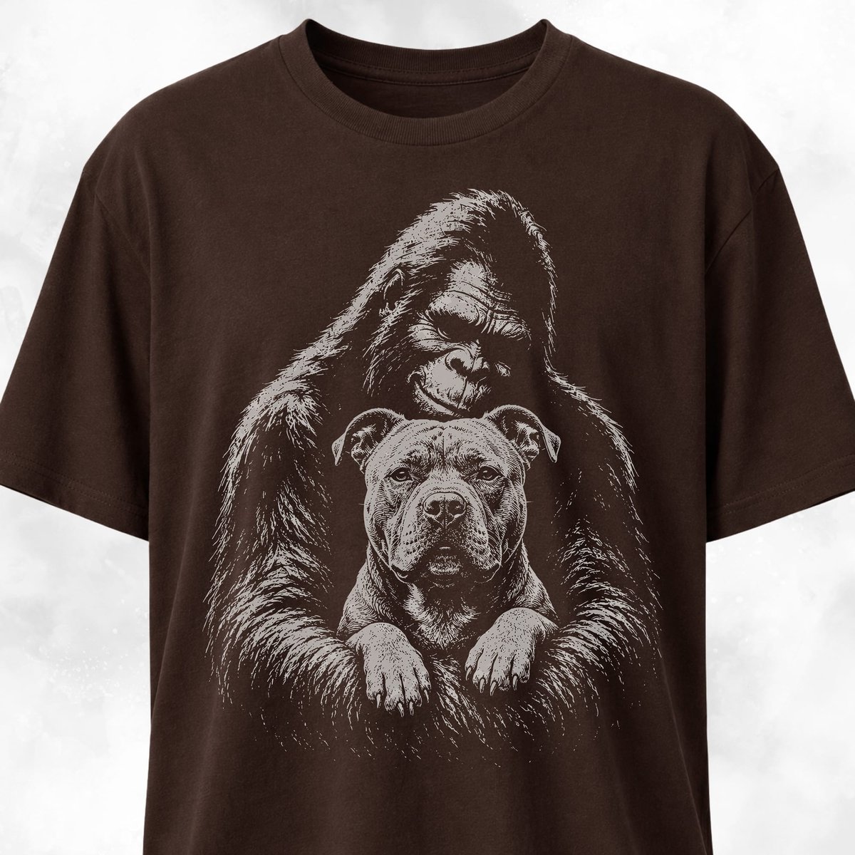 Sasquatch Hugging Pitbull T Shirt Gift For Dog Lover