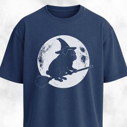 Pug On A Broom T Shirt Gift For Dog Lover