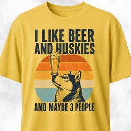 I Like Beer And Huskies T Shirt Gift For Dog Lover