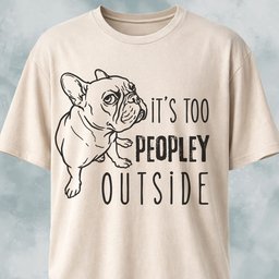 Its Too Peopley Outside French Bulldog T Shirt Gift For Dog Lover