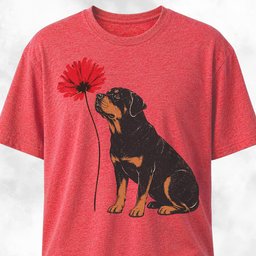 Red Flower Rottweiler T Shirt Gift For Dog Lover