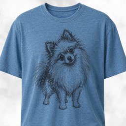 Scribble Pomeranian T Shirt Gift For Dog Lover