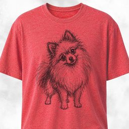 Scribble Pomeranian T Shirt Gift For Dog Lover