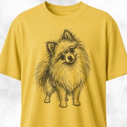 Scribble Pomeranian T Shirt Gift For Dog Lover