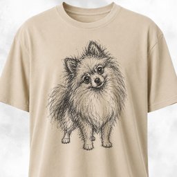 Scribble Pomeranian T Shirt Gift For Dog Lover