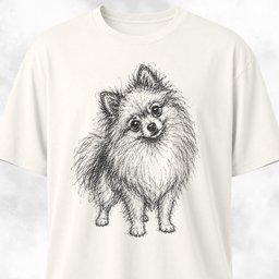 Scribble Pomeranian T Shirt Gift For Dog Lover