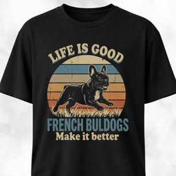 Life Is Good Frenchie T Shirt Gift For Dog Lover