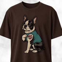 I Love Mom Tattoo Boston Terrier T Shirt Gift For Mom