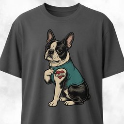 I Love Mom Tattoo Boston Terrier T Shirt Gift For Mom
