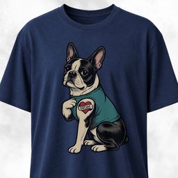 I Love Mom Tattoo Boston Terrier T Shirt Gift For Mom