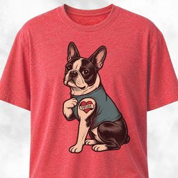 I Love Mom Tattoo Boston Terrier T Shirt Gift For Mom