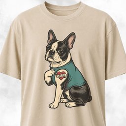 I Love Mom Tattoo Boston Terrier T Shirt Gift For Mom