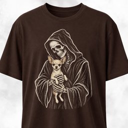 Grim Reaper Holding A Chihuahua T Shirt Gift For Dog Lover