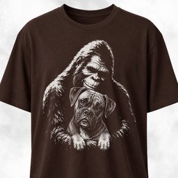 Sasquatch Hugging Boxer T Shirt Gift For Dog Lover