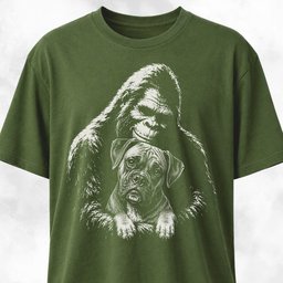 Sasquatch Hugging Boxer T Shirt Gift For Dog Lover