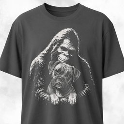 Sasquatch Hugging Boxer T Shirt Gift For Dog Lover